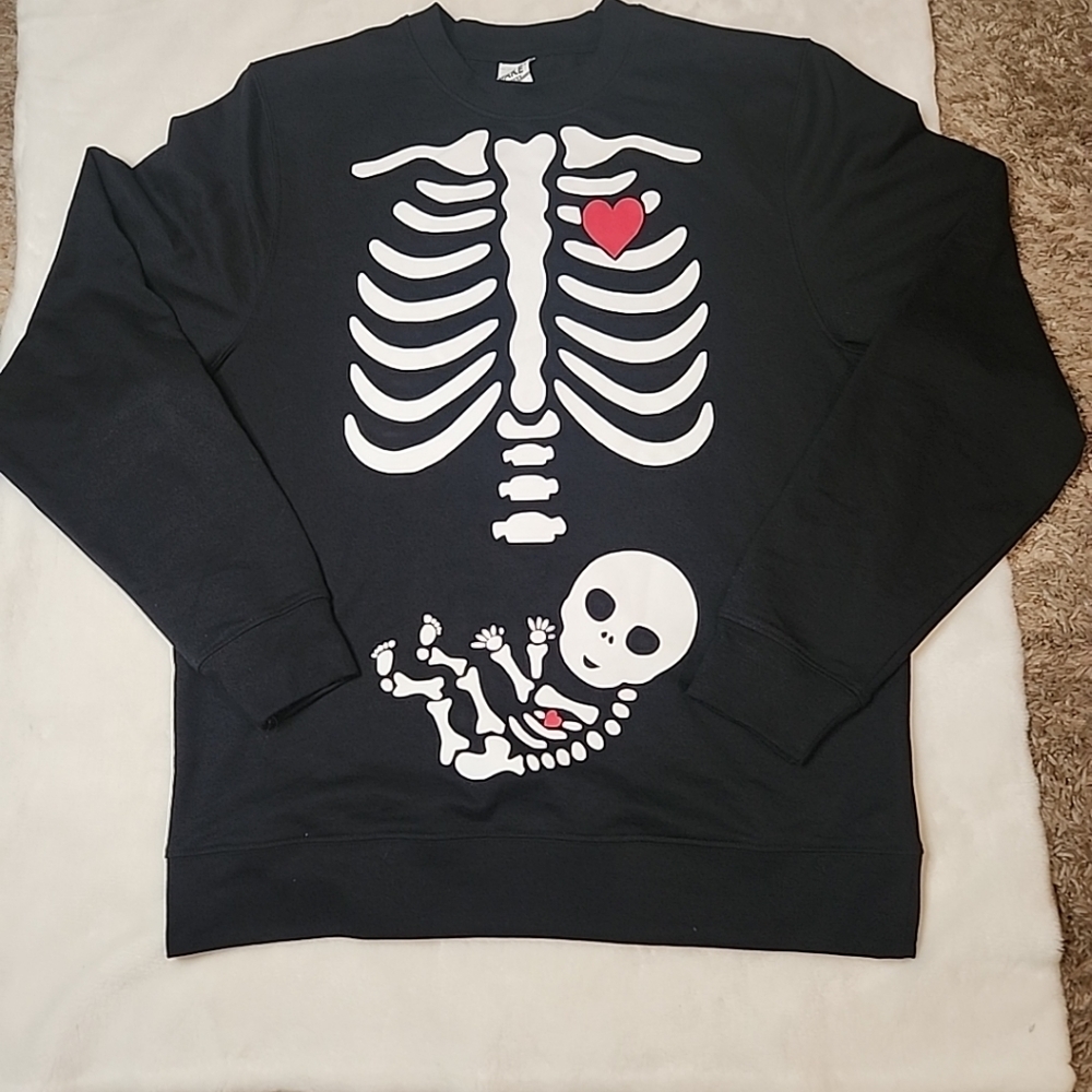 Halloween Baby  Skeleton Unisex Black Adult Sweatshirt